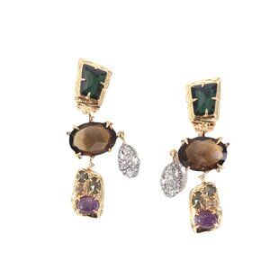Alexis Bittar Large Statement Gemstone Clip-On Earrings